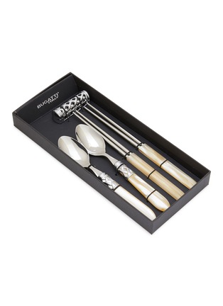 Detail View - Click To Enlarge - CASA BUGATTI - Aladdin Stainless Steel Chopstick & Spoon Cutlery Set — Ivory White