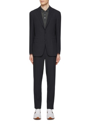 Main View - Click To Enlarge - CANALI - Notch Lapel Single Breasted Wool Suit