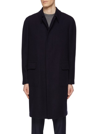 Main View - Click To Enlarge - CANALI - Hidden Button Wool Overcoat