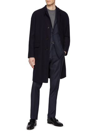 Figure View - Click To Enlarge - CANALI - Hidden Button Wool Overcoat