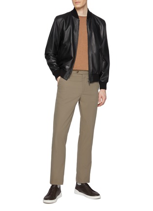 Figure View - Click To Enlarge - CANALI - Lambskin-Cotton Bomber Jacket