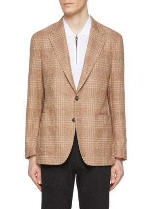 Main View - Click To Enlarge - CANALI - Notch Lapel Single Breasted Wool-Cashmere Blazer