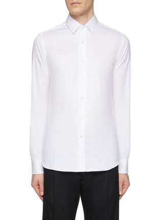 Main View - Click To Enlarge - CANALI - Cotton Textured Point Collar Shirt