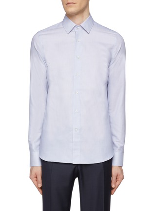 Main View - Click To Enlarge - CANALI - Cotton Dot Stripe Point Collar Shirt