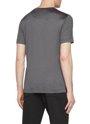 Back View - Click To Enlarge - CANALI - Short Sleeve Crewneck Silk T-Shirt