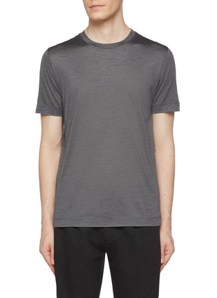 Main View - Click To Enlarge - CANALI - Short Sleeve Crewneck Silk T-Shirt