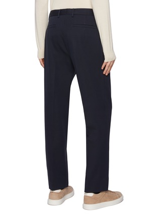 Back View - Click To Enlarge - ZEGNA - Pleated Front Cotton Wool Trousers