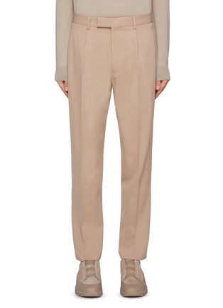 Main View - Click To Enlarge - ZEGNA - Pleated Cotton Wool Trousers