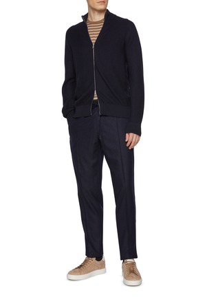 Figure View - Click To Enlarge - ZEGNA - Tapered Wool Silk Jogger Trousers