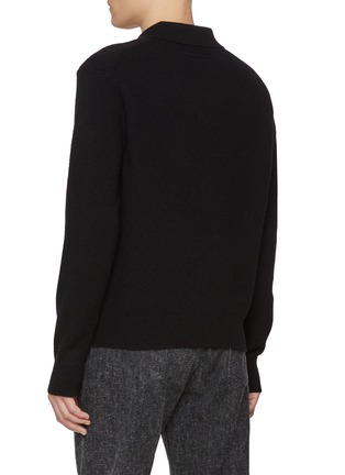 Back View - Click To Enlarge - ZEGNA - Oasi Cashmere Honeycomb Polo Shirt