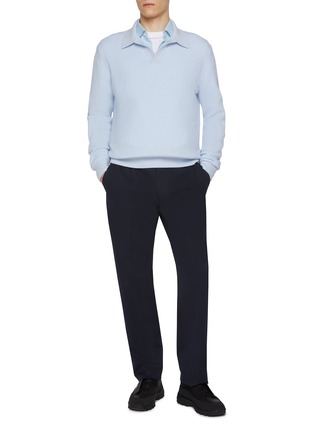 Figure View - Click To Enlarge - ZEGNA - Open Collar Cashmere Polo Shirt