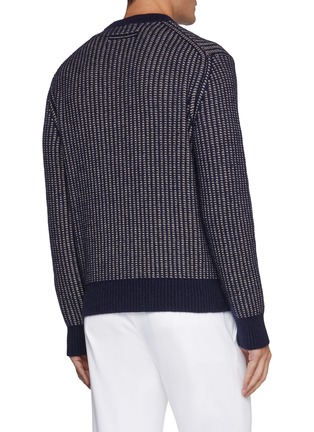 Back View - Click To Enlarge - ZEGNA - Contrast Edge Cashmere Mohair Silk Sweater