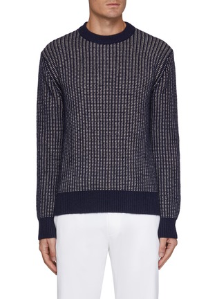 Main View - Click To Enlarge - ZEGNA - Contrast Edge Cashmere Mohair Silk Sweater