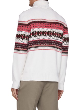 Back View - Click To Enlarge - ZEGNA - Jacquard Centre Turtleneck Cashmere Sweater