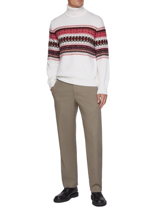 Figure View - Click To Enlarge - ZEGNA - Jacquard Centre Turtleneck Cashmere Sweater