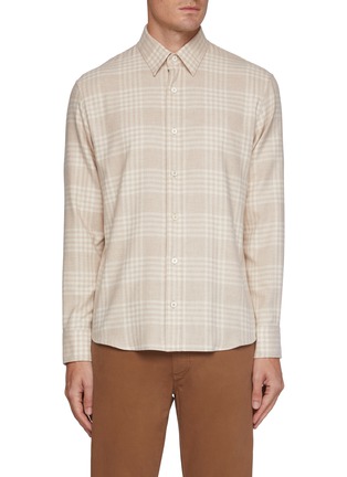 Main View - Click To Enlarge - ZEGNA - Chequered Cotton Shirt