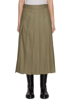 Main View - Click To Enlarge - LE17SEPTEMBRE - Pleated Wool Midi Skirt