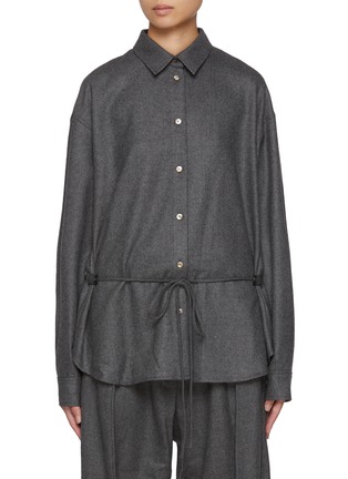 Main View - Click To Enlarge - LE17SEPTEMBRE - Button Front Drawstring Waist Detail Shirt