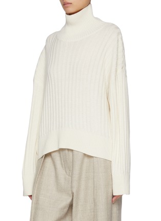 Detail View - Click To Enlarge - LE17SEPTEMBRE - Removable Muffler Ribbed Knit Turtleneck Sweater