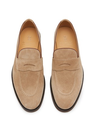 Detail View - Click To Enlarge - BRUNELLO CUCINELLI - Semi Polished Suede Penny Loafers