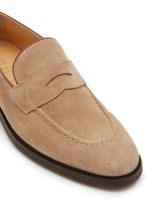 Detail View - Click To Enlarge - BRUNELLO CUCINELLI - Semi Polished Suede Penny Loafers