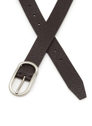 Detail View - Click To Enlarge - BRUNELLO CUCINELLI - Oval Frame Buckle leather Belt