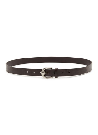 Main View - Click To Enlarge - BRUNELLO CUCINELLI - Oval Frame Buckle Pull-up leather Belt