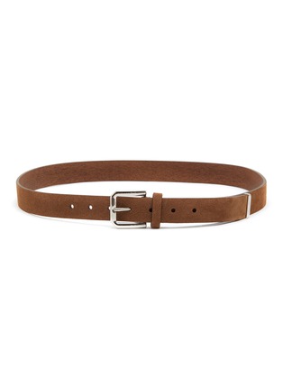 Main View - Click To Enlarge - BRUNELLO CUCINELLI - Clip Corner Frame Buckle Suede Belt