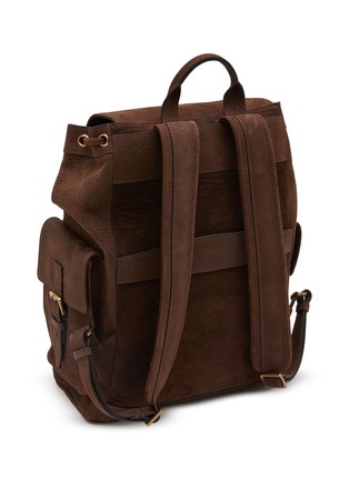 Detail View - Click To Enlarge - BRUNELLO CUCINELLI - Flap Closure Leather Backpack