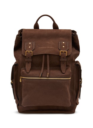 Main View - Click To Enlarge - BRUNELLO CUCINELLI - Flap Closure Leather Backpack