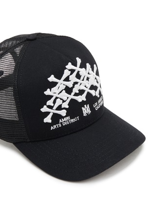 Detail View - Click To Enlarge - AMIRI - Bones Stacked Trucker Cotton Hat