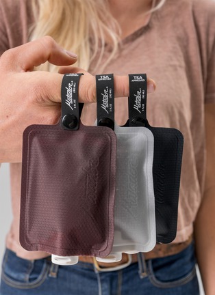 Detail View - Click To Enlarge - MATADOR - FlatPak™ Toiletry Bottles Pack of 3 — Charcoal/Garnet/Arctic