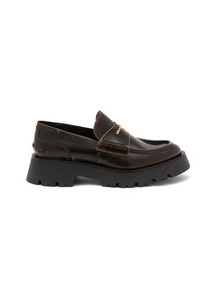 Main View - Click To Enlarge - ALEXANDERWANG - Carter Lug Brushed Leather Loafers