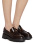 Figure View - Click To Enlarge - ALEXANDERWANG - Carter Lug Brushed Leather Loafers