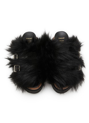 Detail View - Click To Enlarge - SACAI - Faux Fur Platform Sandals