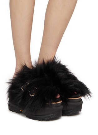 Figure View - Click To Enlarge - SACAI - Faux Fur Platform Sandals