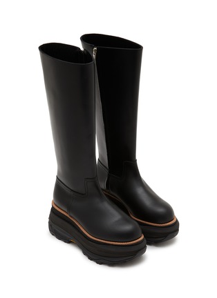 Detail View - Click To Enlarge - SACAI - Platform Leather Tall Boots