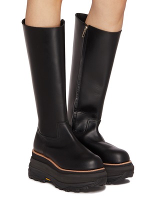 Figure View - Click To Enlarge - SACAI - Platform Leather Tall Boots