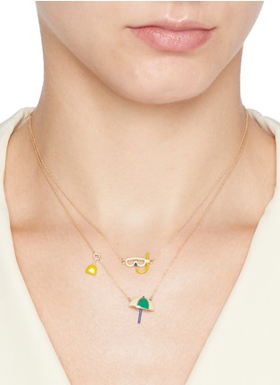 Figure View - Click To Enlarge - ALIITA - Sombrilla Paletta Enamel 9K Gold Necklace