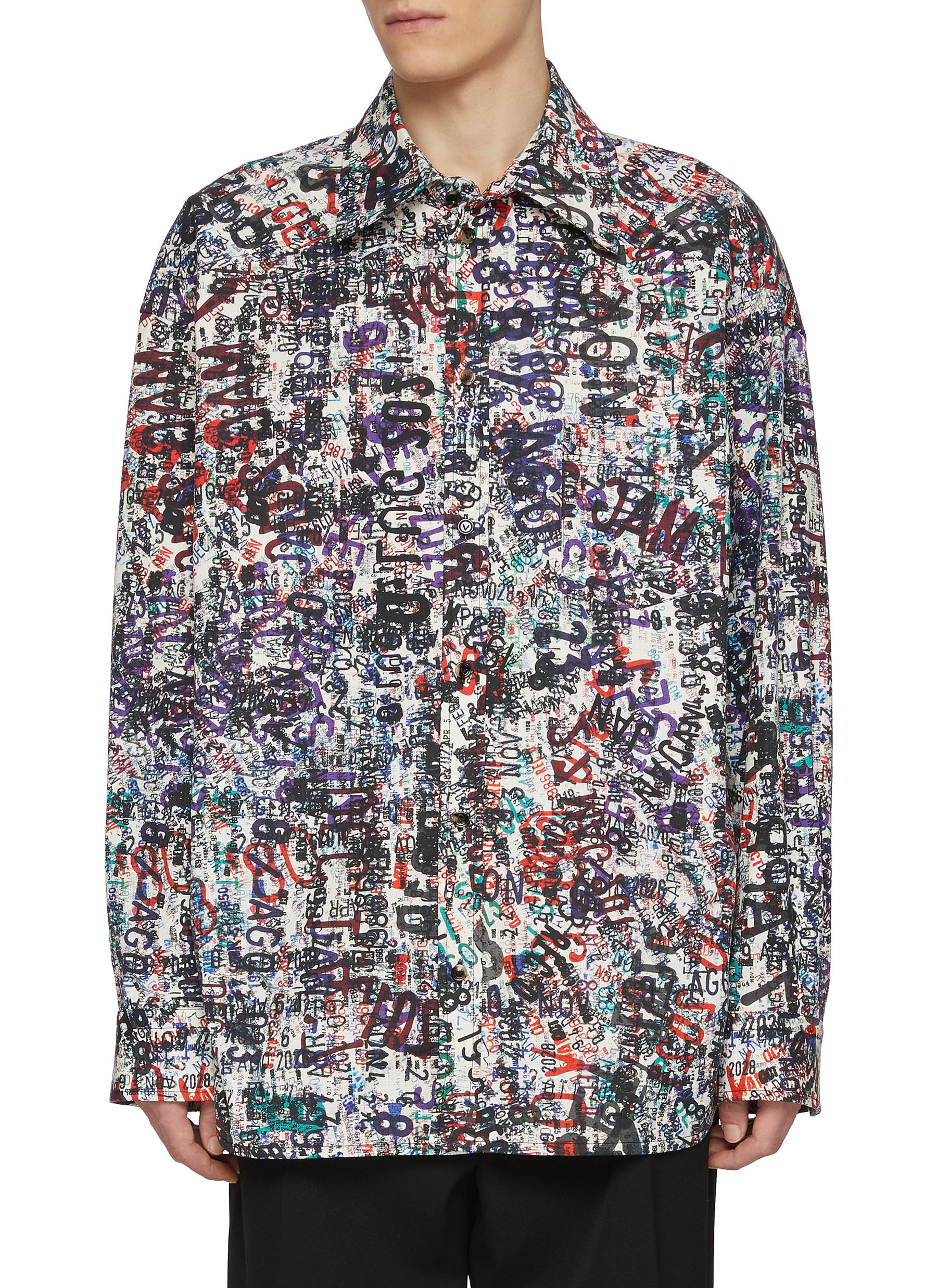 BOTTEGA VENETA | All-Over Memory Print Cotton Wool Shirt BOTTEGA VENETA | All-Over Memory Print Cotton Wool Shirt