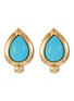 Main View - Click To Enlarge - LANE CRAWFORD VINTAGE ACCESSORIES - Gold Tone Faux Turquoise Tear Drop Clip On Earrings