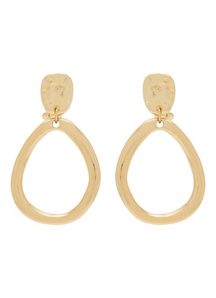 Main View - Click To Enlarge - LANE CRAWFORD VINTAGE ACCESSORIES - Gold Tone Hoop Clip On Earrings