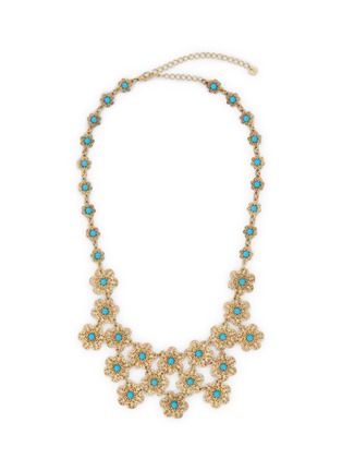 Main View - Click To Enlarge - LANE CRAWFORD VINTAGE ACCESSORIES - Gold Tone Faux Turquoise Necklace