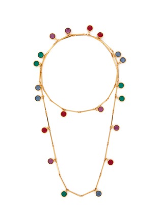 Main View - Click To Enlarge - LANE CRAWFORD VINTAGE ACCESSORIES - Gold Tone Crystal Necklace