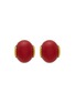 Main View - Click To Enlarge - LANE CRAWFORD VINTAGE ACCESSORIES - Gold Tone Red Dome Clip On Earrings