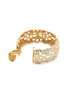 Detail View - Click To Enlarge - LANE CRAWFORD VINTAGE ACCESSORIES - Siegel Gold Tone White Hoop Clip On Earrings