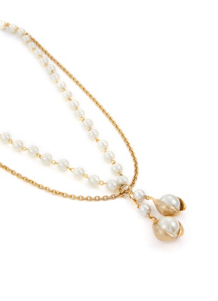 Detail View - Click To Enlarge - LANE CRAWFORD VINTAGE ACCESSORIES - Gold Tone Faux Pearl Necklace