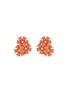 Main View - Click To Enlarge - LANE CRAWFORD VINTAGE ACCESSORIES - Gold Tone Faux Coral and Diamante Flower Cluster Clip On Earrings