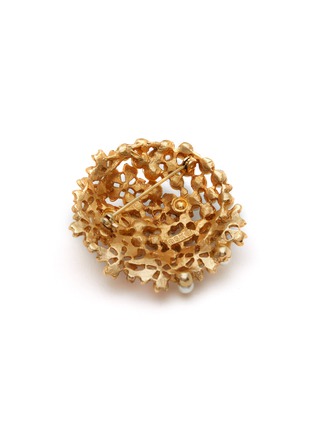 Detail View - Click To Enlarge - LANE CRAWFORD VINTAGE ACCESSORIES - Gold Tone Diamante Faux Pearl Brooch