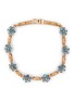 Main View - Click To Enlarge - LANE CRAWFORD VINTAGE ACCESSORIES - Barclay Gold Tone Blue Diamante Flower Motif Necklace